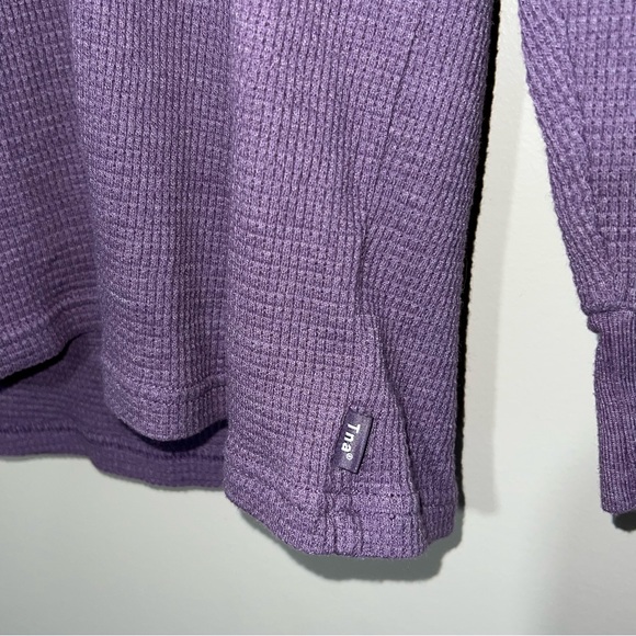 Aritizia TNA Purple Thermal Waffle knit Hoodie Sweatshirt Sweater Size Small - Picture 3 of 7